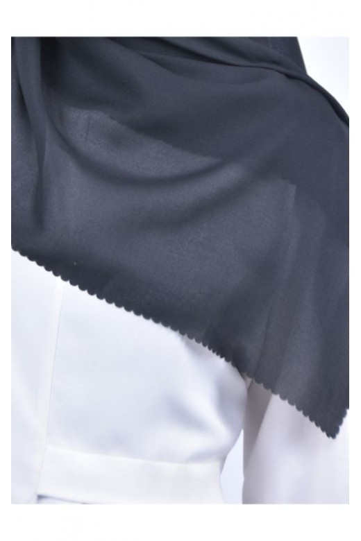 Hijab Segi 4 Double Haikon Lasercut Black